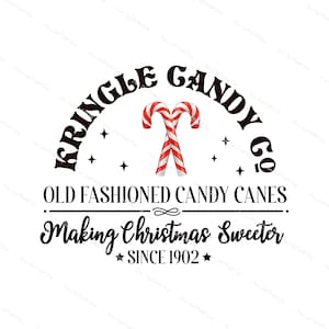 Kringle Candy Cane, Old Fashioned, Santa, Sign, Christmas, Winter Fun, Holiday, Instant Digital Download Clipart, 300 dpi, PNG Graphic