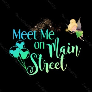 Meet Me On Mainstreet, Fairy, Pixie Dust, Sparkle, Theme Park, Vacation, Mouse Ears, Instant Digital Download Clipart, 300 dpi, PNG Graphic