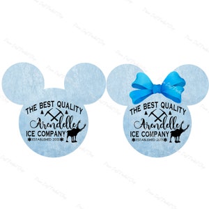 Mouse Silhouette Ears, Ice Texture, Arendelle Ice Company, Frozen, Holiday, Christmas Instant Digital Download Clipart, 300 dpi, PNG Graphic