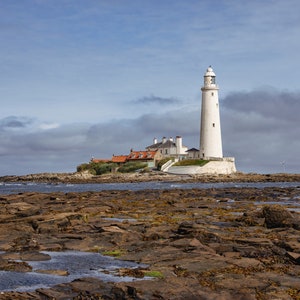 Fotokunstprint/wenskaart - St Mary's Lighthouse, Whitley Bay, Tyneside