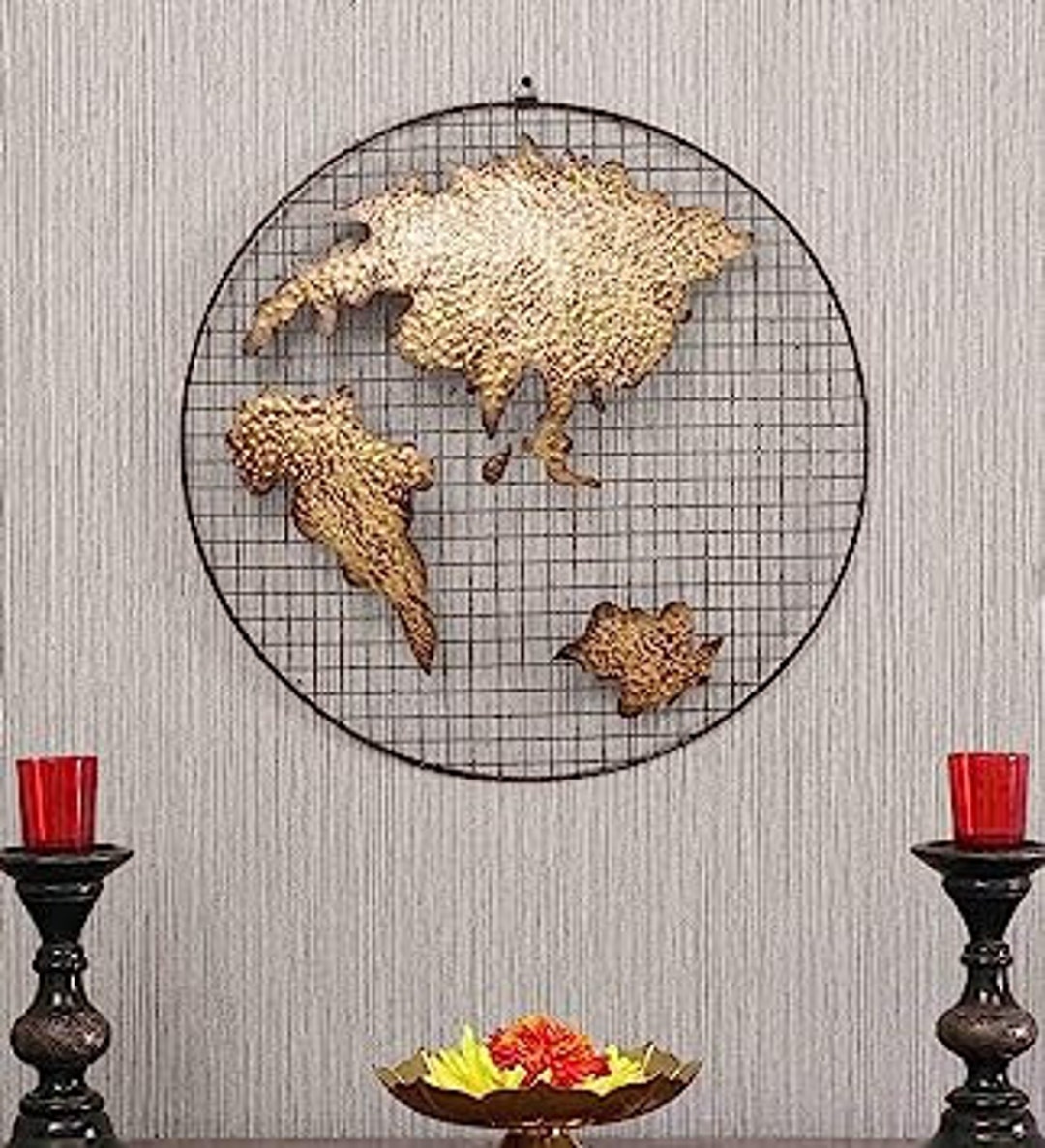 Wrought Iron World Map for Wall Decor World Map Metal Wall Etsy