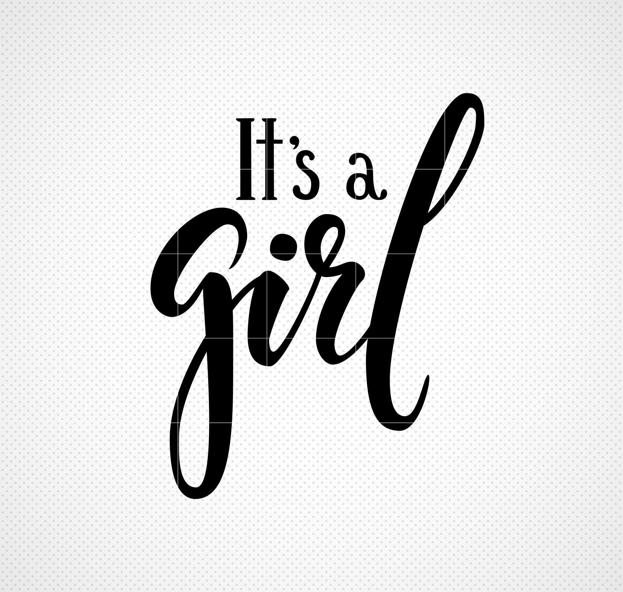 It's a Girl Svg, Hand Lettering Svg, Baby Shower Svg, Png, Instant
