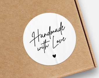 Handmade with Love Sticker Pack, Small Business Stickers, Business Labels and Packaging, Custom Packaging, 2"x2" Branded Stickers