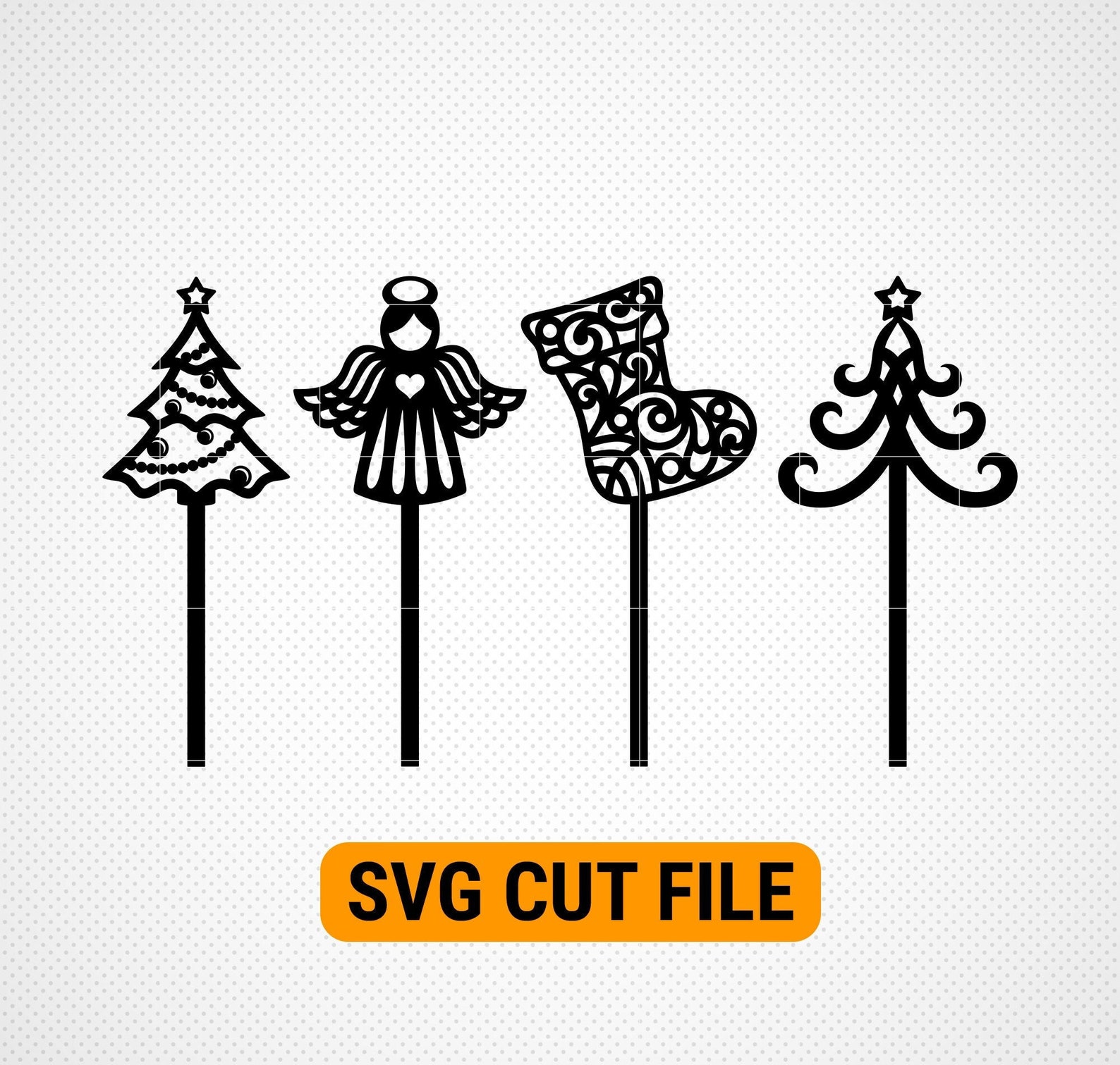 Christmas Tree Cut File Christmas Cake Topper SVG Christmas Etsy