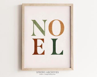 Noel Printable Art Print, Christmas Instant Download Home Decor, Festive Home Decorations, Graphic Quote Wall Print