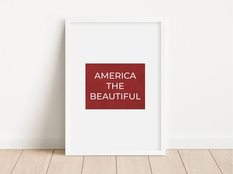America the Beautiful Printable Art Print Independence Day - Etsy