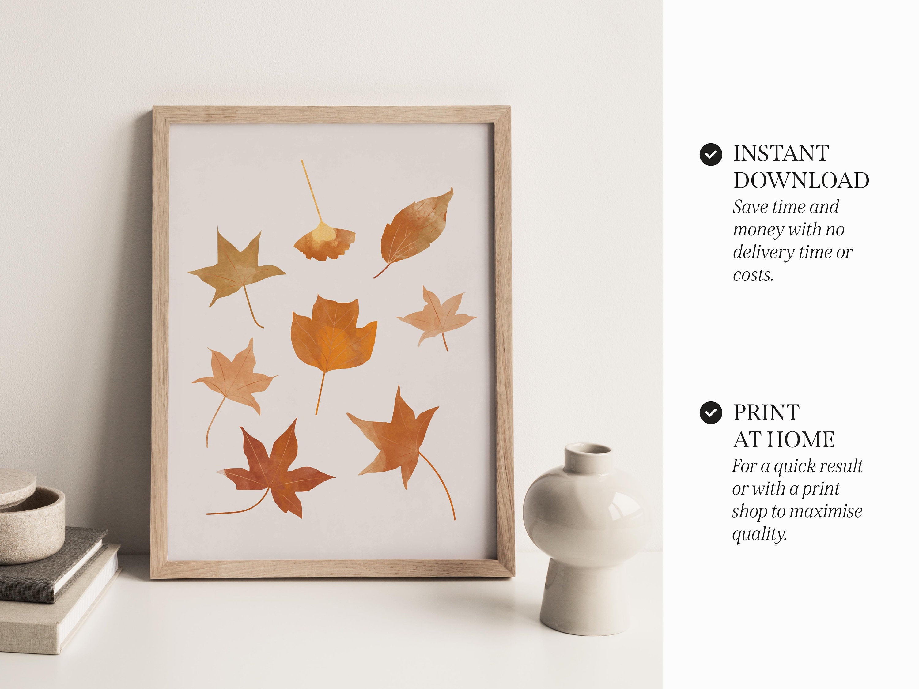 Autumn Leaves Printable Art Print, Fall Home Decor, Halloween Wall Art ...