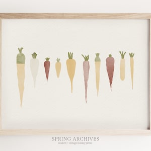 Carrots Printable Wall Art, Warm Colors Easter Art Print Downloadable, Spring Home Decor Instant Download, Rustic Kitchen Wall Decor