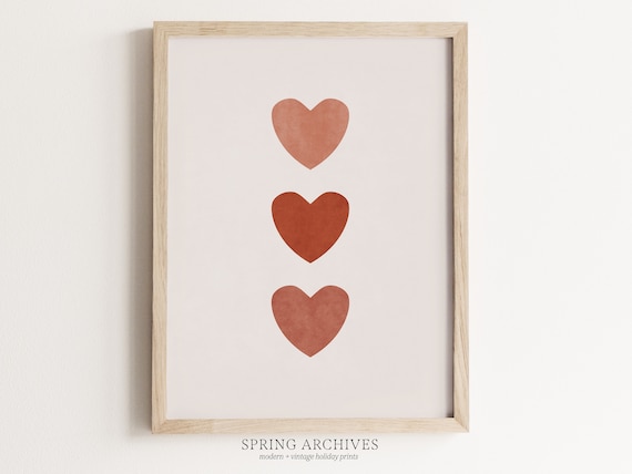 PRINTABLE Hearts Wall Art Colorful Valentines Day Art Print | Etsy
