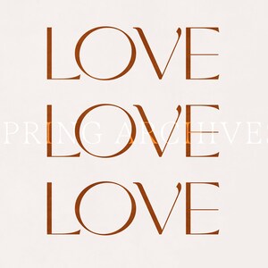 PRINTABLE Love Word Print, Valentines Day Art Prints, Neutral Valentine ...