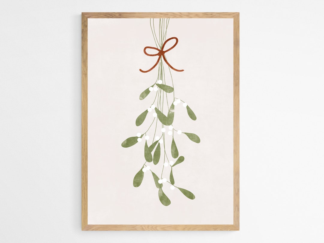 PRINTABLE Mistletoe Art Print Christmas Home Decor Holiday Prints ...