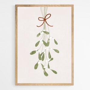 PRINTABLE Mistletoe Art Print Christmas Home Decor Holiday Prints Farmhouse Modern Print at Home Festive Instant Download Xmas Printable