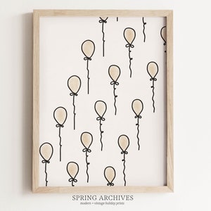 Balloons Printable Art Print, NYE Home Decor, New Years Eve Wall Art, Modern Party Print Instant Download