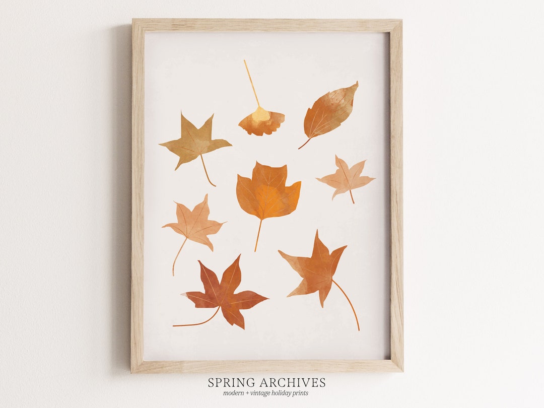 Autumn Leaves Printable Art Print, Fall Home Decor, Halloween Wall Art ...