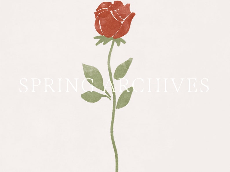 PRINTABLE Rose Art Print Valentines Day Wall Art Scandi | Etsy