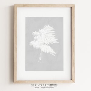 Fern Printable Wall Art, Cyanotype Instant Download, Botanical Art Print, Floral Spring Home Decor,