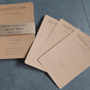 Glücksschleifenkarte personalisiert, Autoschleifenkarte - Gastgeschenk - Hochzeit - nur die Karte, Autoschleifen, Autoschleifenkarte