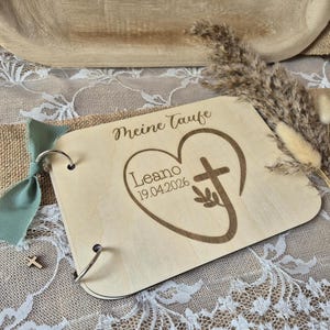 Baptism book, baptism guest book wood, baptism memory album, my baptism, baptism gift, baptism guest book, baptism gift godchild