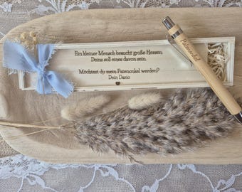 Godmother ask, ballpoint pen godmother godfather, Godi, Madrina gift pregnancy birth baby shower baptism, godfather gift