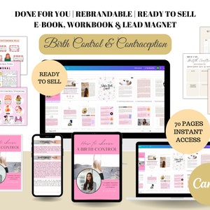 Birth Control Ebook | Contraception Planner | Birth Control | Editable Canva Template|  Lead Magnet| Brandable ECourse | Done For You