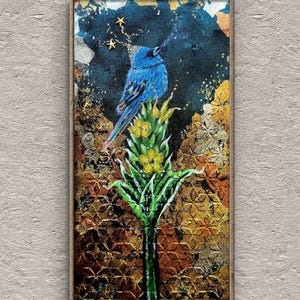 Original mixed media painting. &quot;Singing the Blues&quot;.