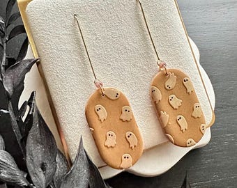 Sheet Ghost Clay Earrings | Halloween Earrings | Shy Ghost Goth Earrings | Dark Academia | Lightweight Polymer Clay Earrings