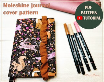 Moleskine Journal cover pattern, PDF instant download and video-tutorial step by step