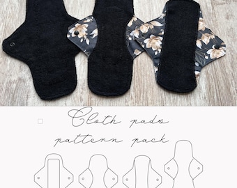 Cloth pad pattern pack, reusable period pads pattern PDF and videotutorial