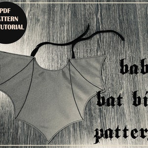 Gothic Baby Bat Bib Sewing Pattern (Instant Download PDF)