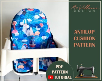 IKEA Antilop cushion pattern, Ikea high chair cushion PDF pattern, DIY Ikea high seat pattern