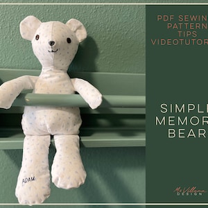 Memory Bear Sewing PDF Pattern: Vintage Style Keepsake Teddy Bear