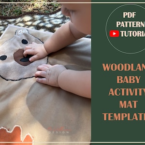 Woodland baby activity mat templates, pdf instant download