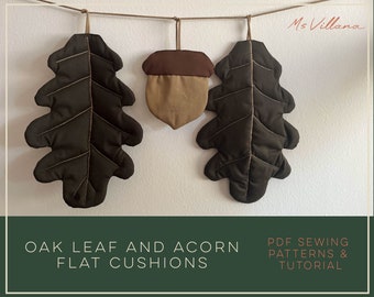 Oak and Acorn Cushion Sewing Pattern: DIY Fall Decor (PDF Pattern)