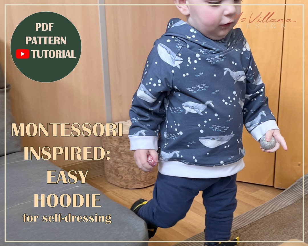 Toddler Hoodie Pattern Pattern and Videotutorial Montessori Etsy