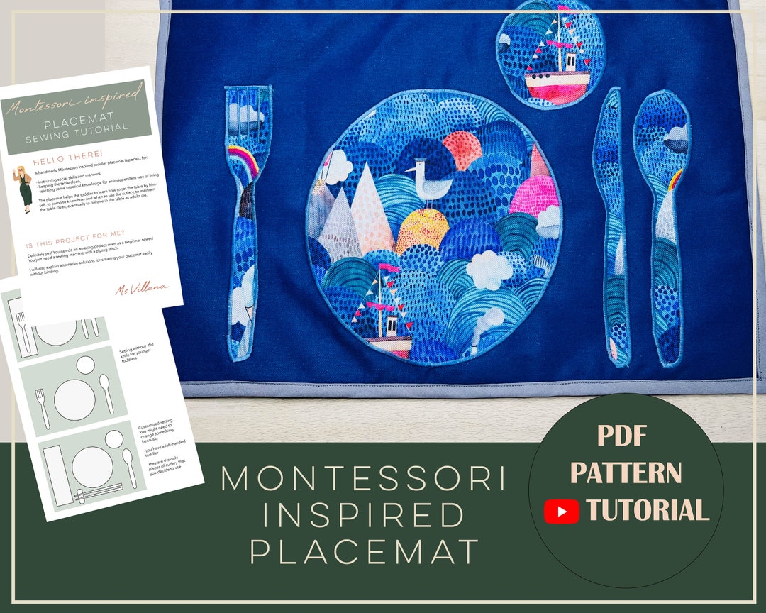 Montessori Placemat Pattern and Videotutorial, Toddler Placemat