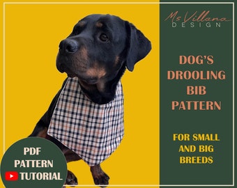 PDF pattern: Dog drool bib pattern, dog drooling bib pattern, dog bandana alternative