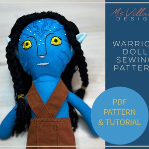 Patron de couture DIY pour poupée Warrior en tissu (PDF)