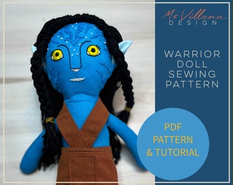 Doll PDF sewing pattern, original DIY cloth doll, rag doll PDF pattern, doll for boys