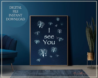 Woodsprite &#39;I See You&#39; Watercolor Art Print (Digital Download)