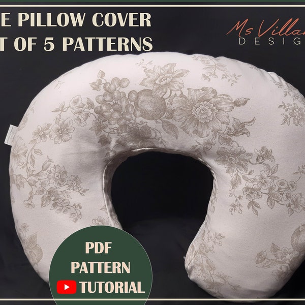 Nursing pillow cover patterns that fits Boppy pillow, pdf sewing patterns