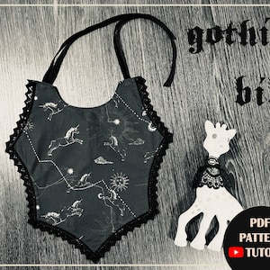 gothic baby bib sewing pattern and video tutorial
