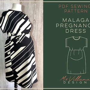 Pregnancy dress pattern, instant download PDF maternity dress pattern, VIDEO TUTORIAL