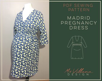 Pregnancy pattern, pregnancy dress,  pdf sewing pattern, maternity pattern, formal dress pattern, maternity sewing