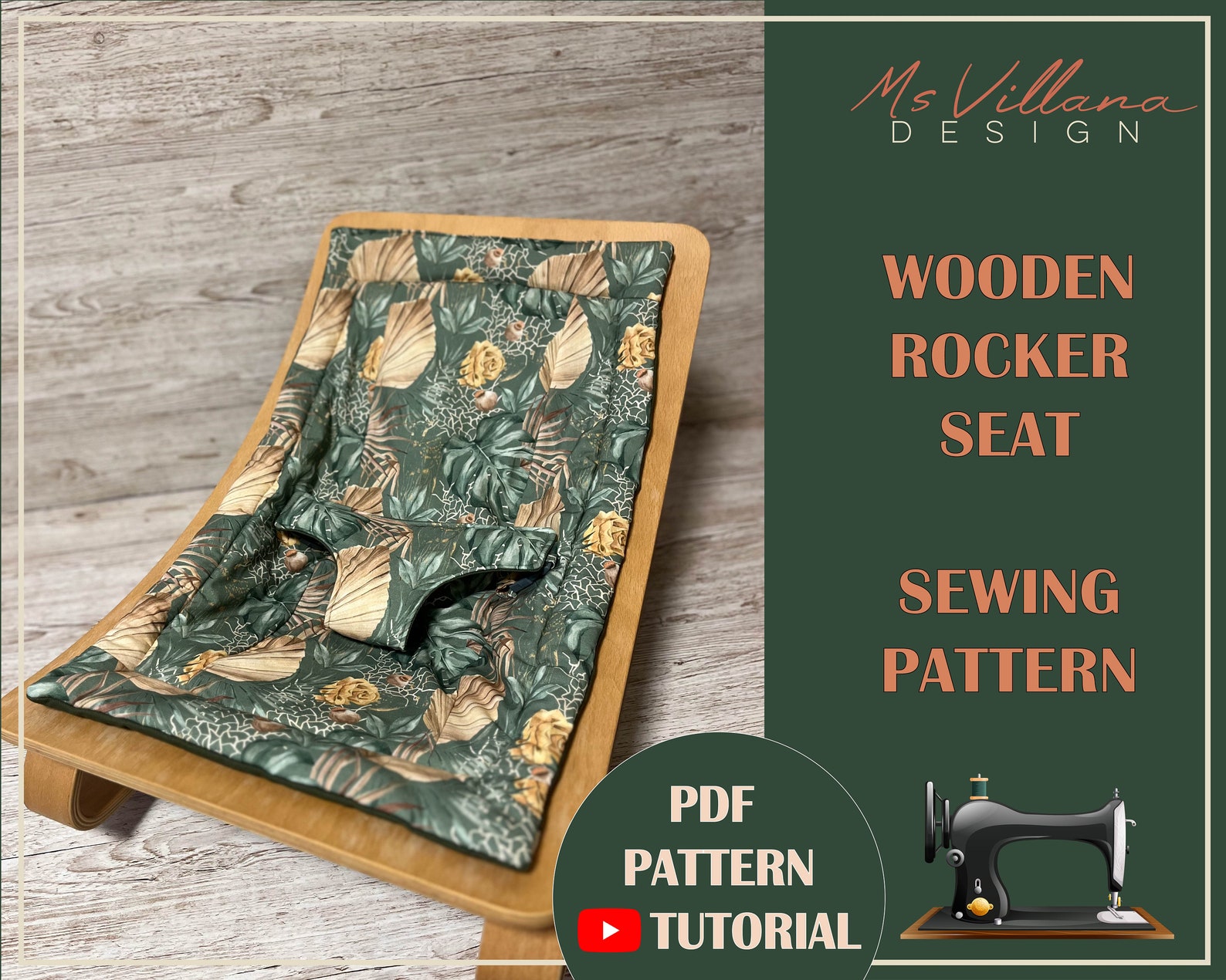 Cow Rocker Pattern Wooden Rocker Cushion Sewing Pattern, PDF Sewing Pattern, Baby Rocker ...