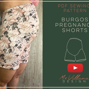 Pregnancy pants, pdf maternity sewing pattern, pregnancy shorts pattern