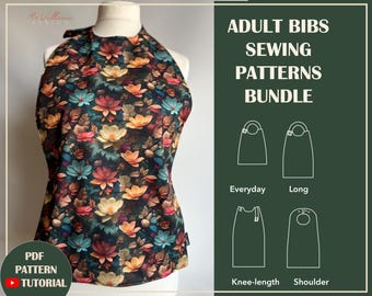 Elegant adult bibs patterns bungle, PDF patterns and video tutorials