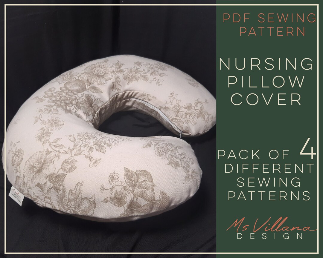 Boppy Pattern, Boppi Nursing Pillow Cover 4 Patterns Set, Breastfeeding Pillow Case PDF Pattern