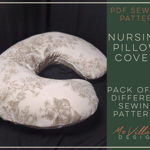 Boppy pattern,  Boppi nursing  pillow cover 4 patterns set, breastfeeding pillow case PDF pattern, instant download 4 patterns pack