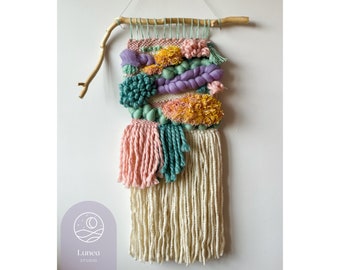 Woven wall hanging "Coral Reef" | Colorful wall art | Tapestry | Wall decoration |  Woven wall art | Weaving