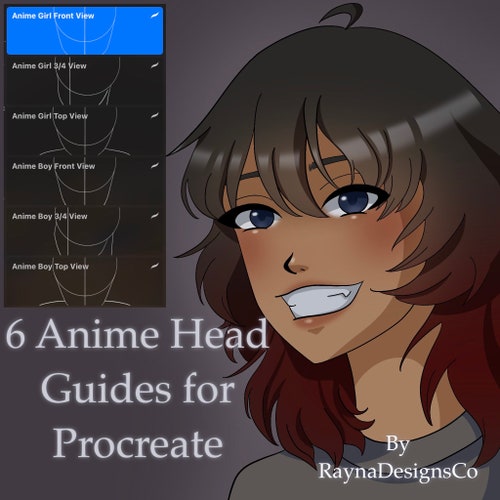 6 Anime Head Guide Brushes for Procreate Etsy
